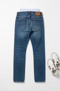 Denim Jean Trouser flat lay on white background
