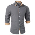 Men's Slim Fit Contrast Collar Button-Down Shirt